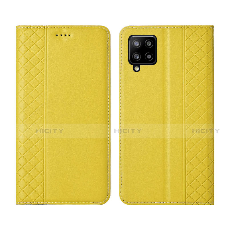 Custodia Portafoglio In Pelle Cover con Supporto per Samsung Galaxy A42 5G Giallo