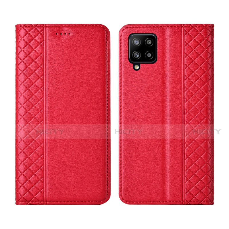 Custodia Portafoglio In Pelle Cover con Supporto per Samsung Galaxy A42 5G Rosso