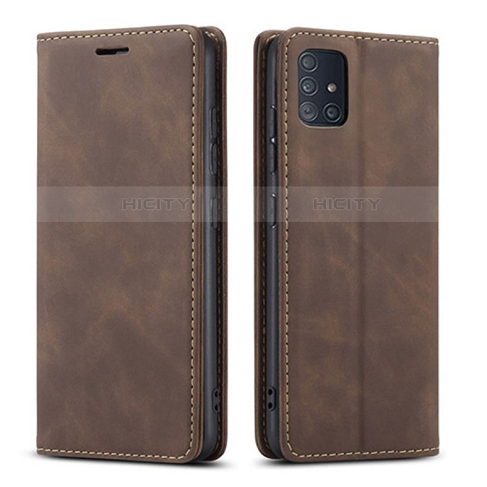 Custodia Portafoglio In Pelle Cover con Supporto per Samsung Galaxy A71 5G Marrone