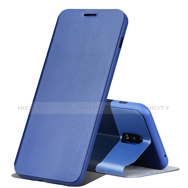 Custodia Portafoglio In Pelle Cover con Supporto per Samsung Galaxy C7 (2017) Blu