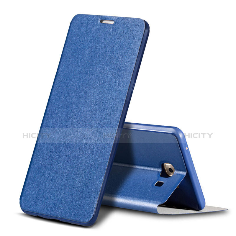 Custodia Portafoglio In Pelle Cover con Supporto per Samsung Galaxy C9 Pro C9000 Blu