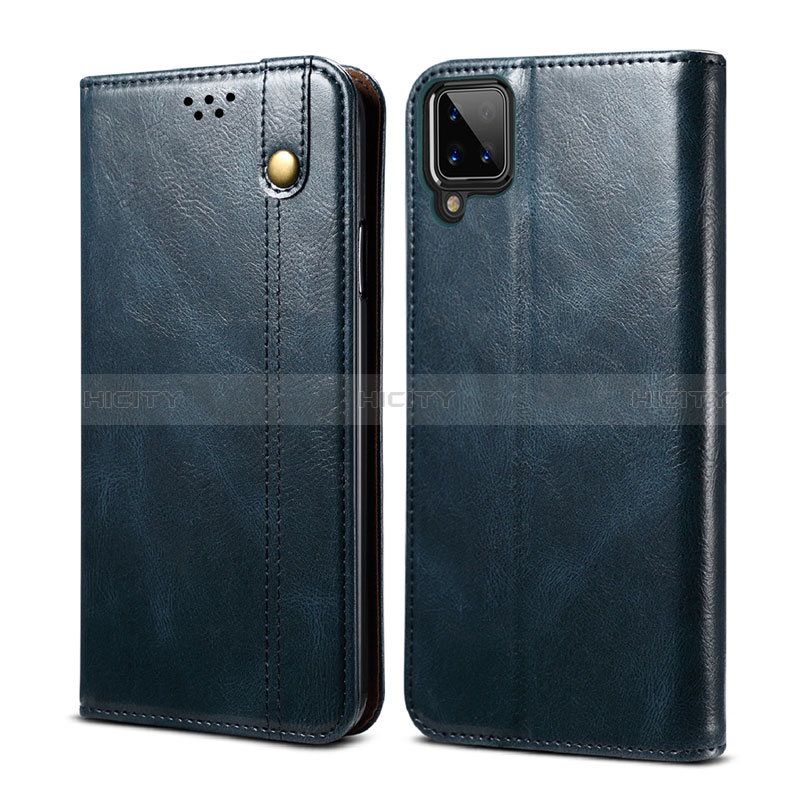 Custodia Portafoglio In Pelle Cover con Supporto per Samsung Galaxy F12 Blu