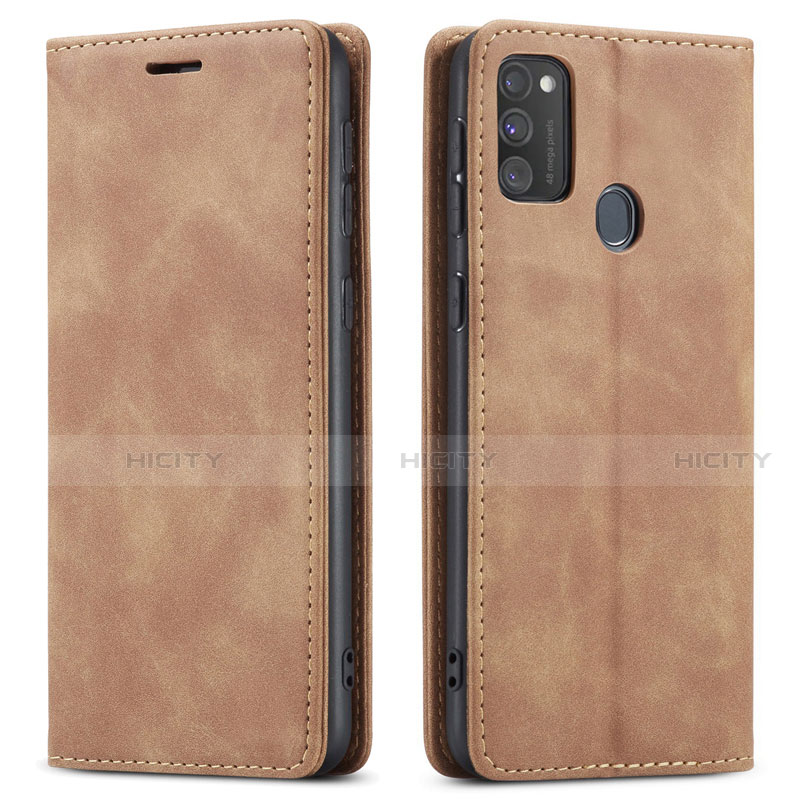 Custodia Portafoglio In Pelle Cover con Supporto per Samsung Galaxy M21 Arancione