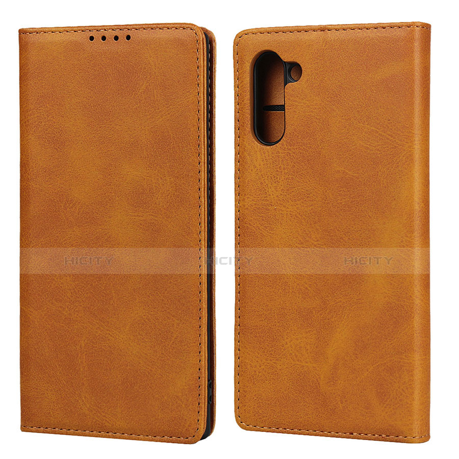 Custodia Portafoglio In Pelle Cover con Supporto per Samsung Galaxy Note 10 5G Arancione