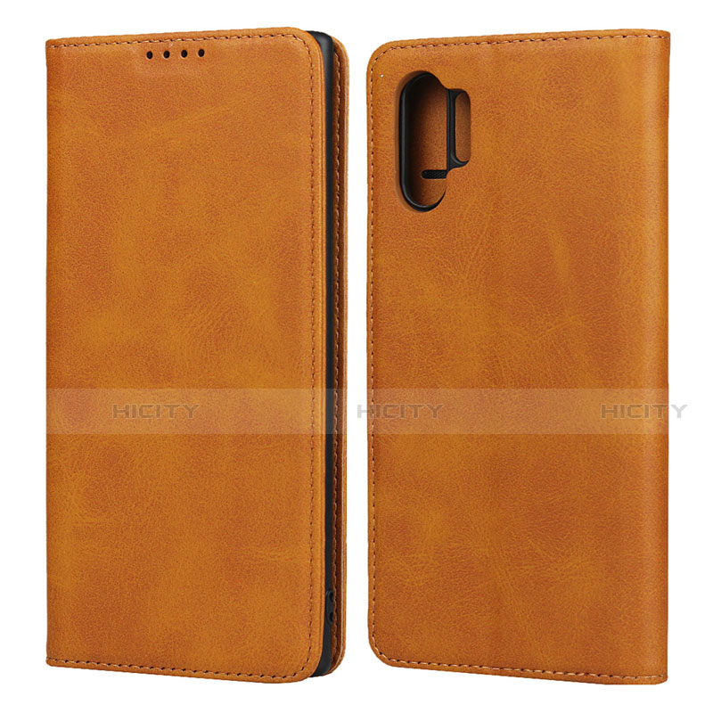 Custodia Portafoglio In Pelle Cover con Supporto per Samsung Galaxy Note 10 Plus Arancione