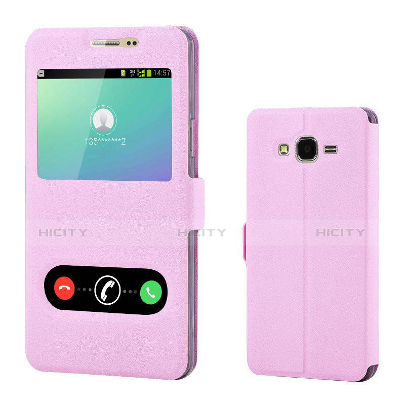 Custodia Portafoglio In Pelle Cover con Supporto per Samsung Galaxy On7 Pro Rosa