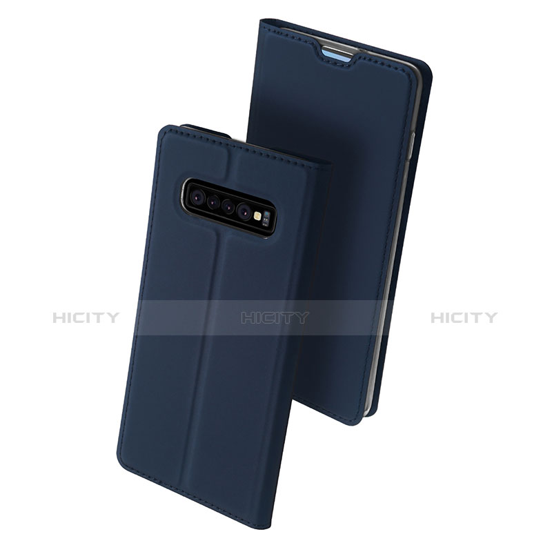 Custodia Portafoglio In Pelle Cover con Supporto per Samsung Galaxy S10 Plus Blu