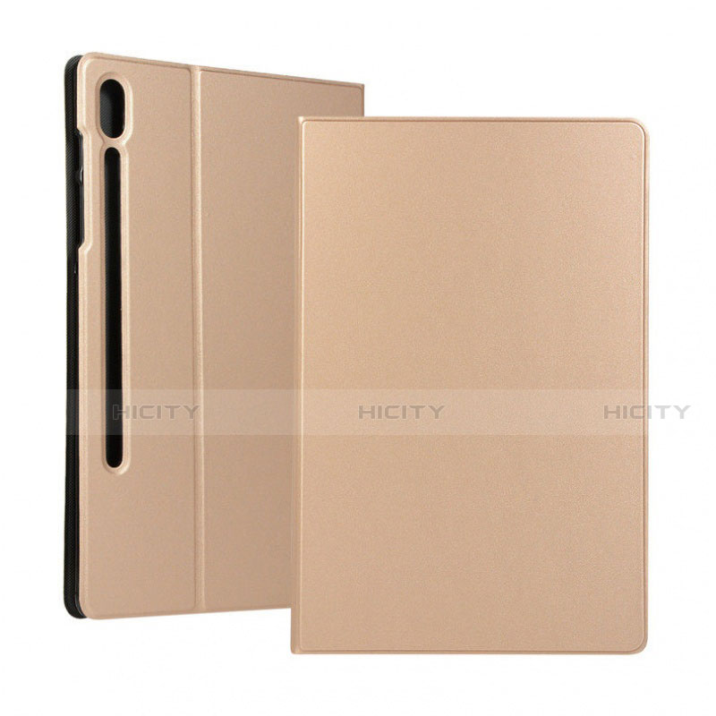 Custodia Portafoglio In Pelle Cover con Supporto per Samsung Galaxy Tab S6 10.5 SM-T860 Oro