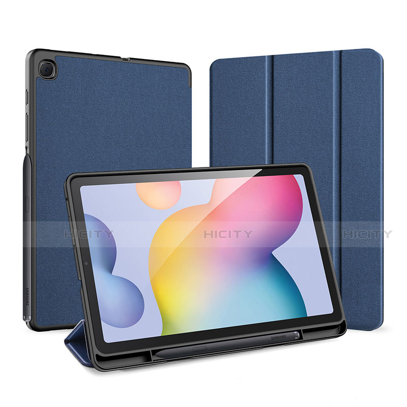 Custodia Portafoglio In Pelle Cover con Supporto per Samsung Galaxy Tab S6 Lite 10.4 SM-P610 Blu