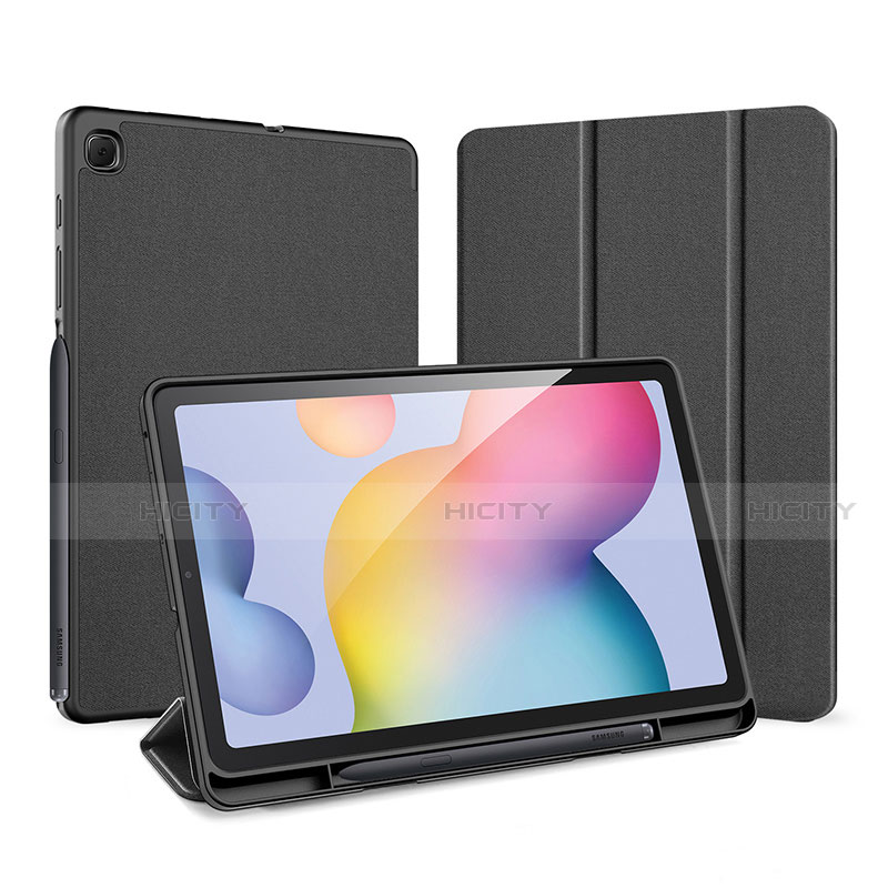 Custodia Portafoglio In Pelle Cover con Supporto per Samsung Galaxy Tab S6 Lite 4G 10.4 SM-P615 Nero