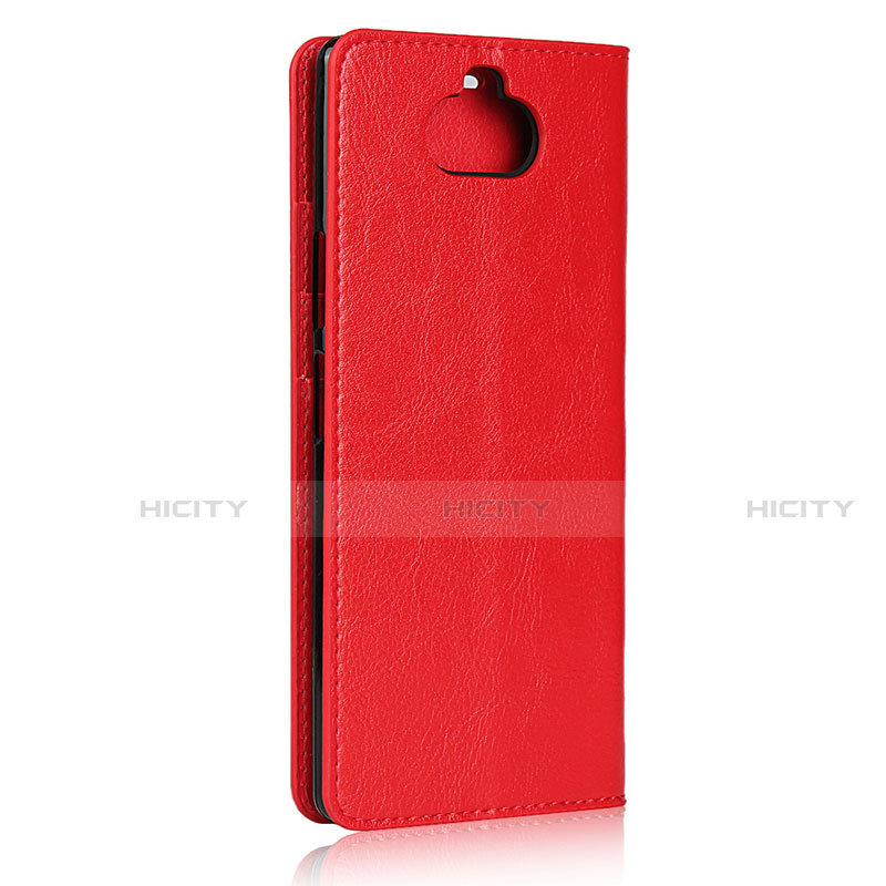 Custodia Portafoglio In Pelle Cover con Supporto per Sony Xperia 8 Rosso