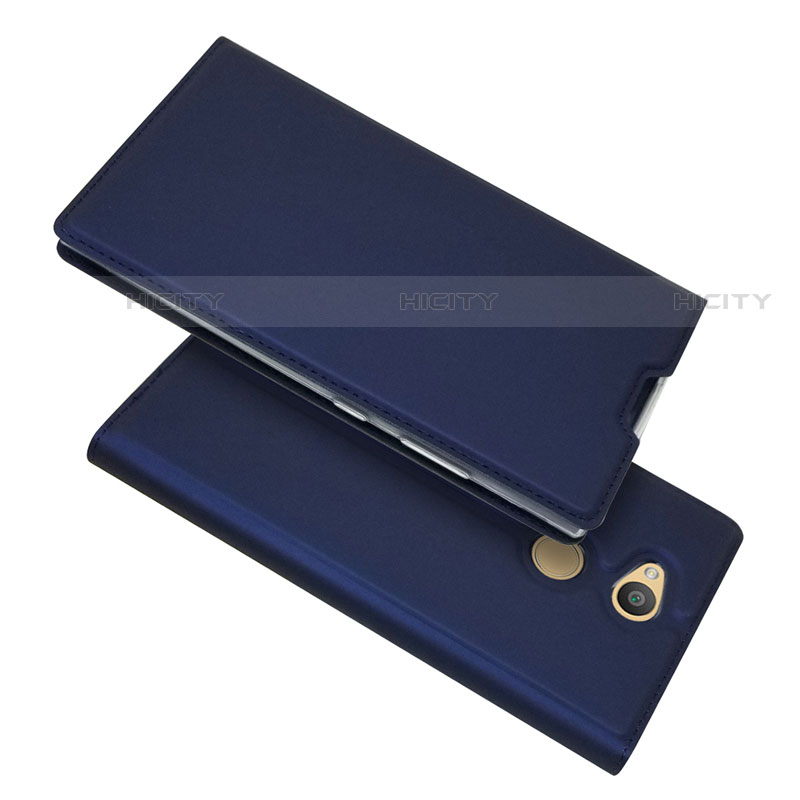 Custodia Portafoglio In Pelle Cover con Supporto per Sony Xperia L2 Blu