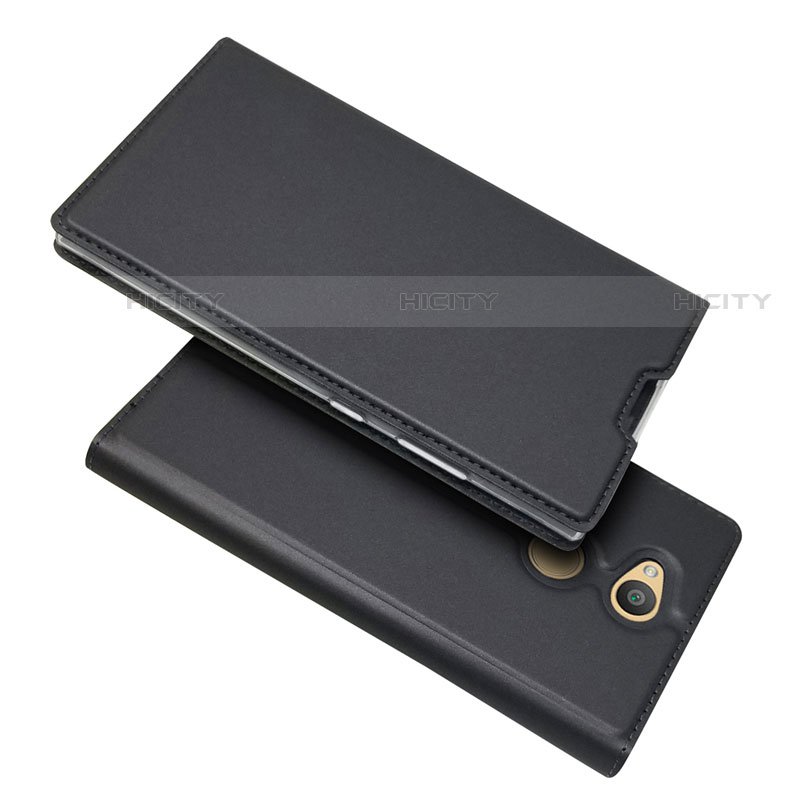 Custodia Portafoglio In Pelle Cover con Supporto per Sony Xperia L2 Nero