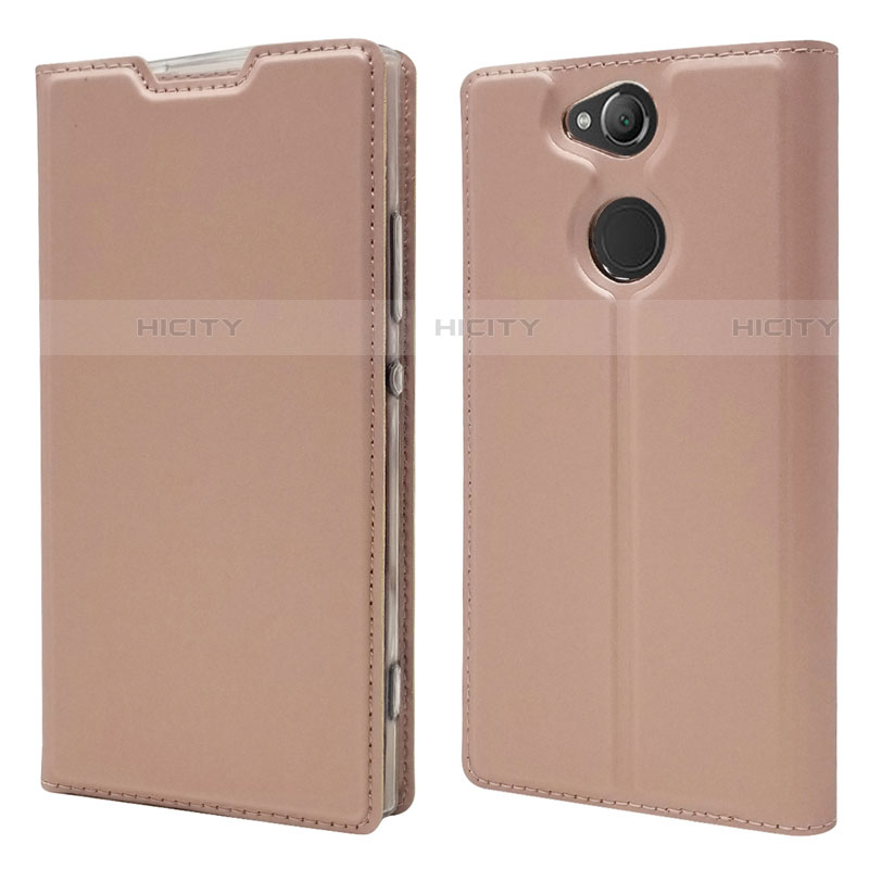 Custodia Portafoglio In Pelle Cover con Supporto per Sony Xperia XA2 Oro Rosa
