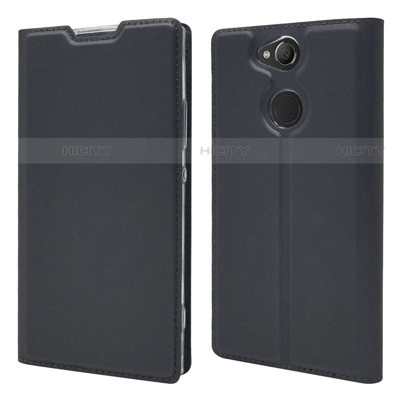 Custodia Portafoglio In Pelle Cover con Supporto per Sony Xperia XA2 Plus Nero