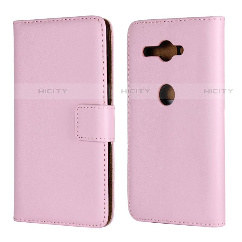 Custodia Portafoglio In Pelle Cover con Supporto per Sony Xperia XZ2 Compact Rosa