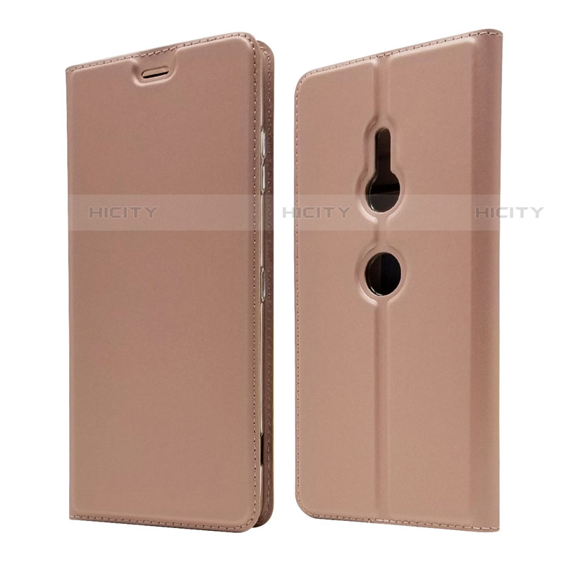 Custodia Portafoglio In Pelle Cover con Supporto per Sony Xperia XZ3 Oro Rosa