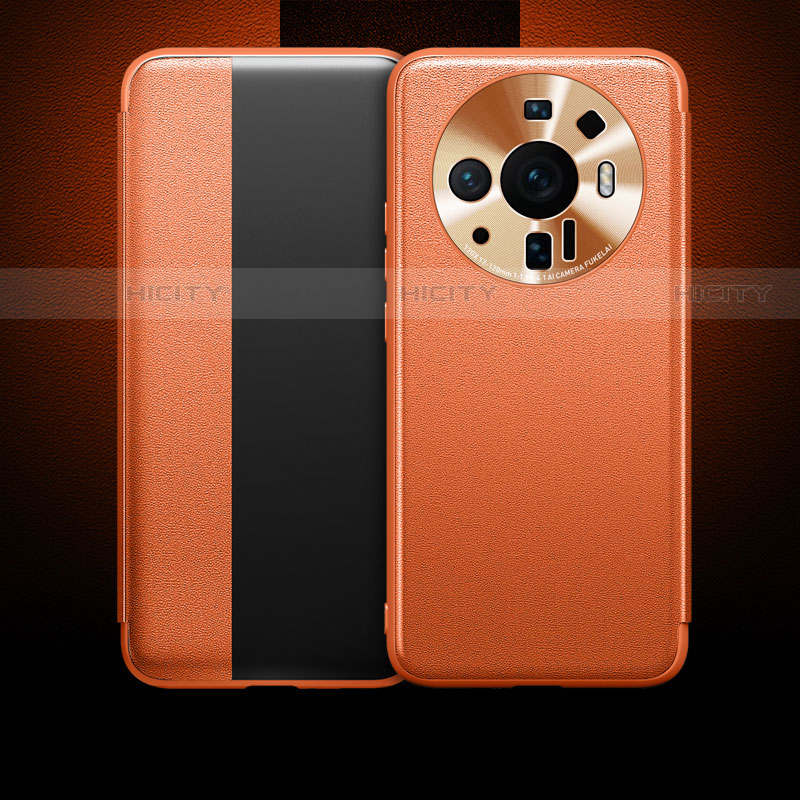Custodia Portafoglio In Pelle Cover con Supporto per Xiaomi Mi 12 Ultra 5G Arancione
