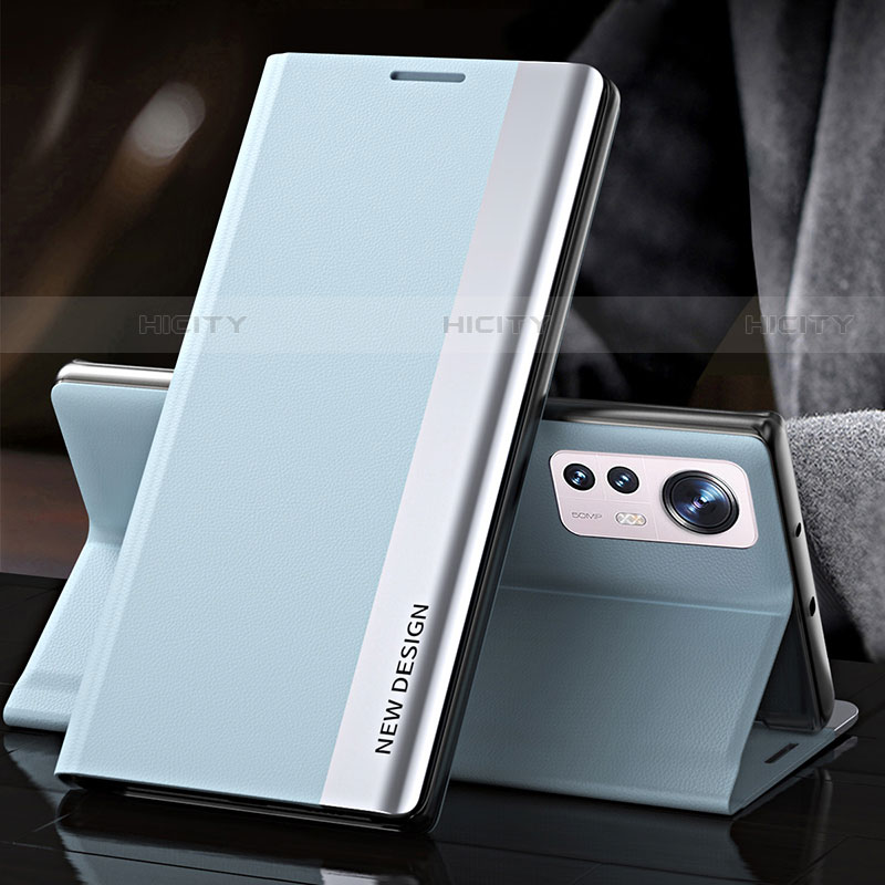 Custodia Portafoglio In Pelle Cover con Supporto per Xiaomi Mi 12S 5G Azzurro