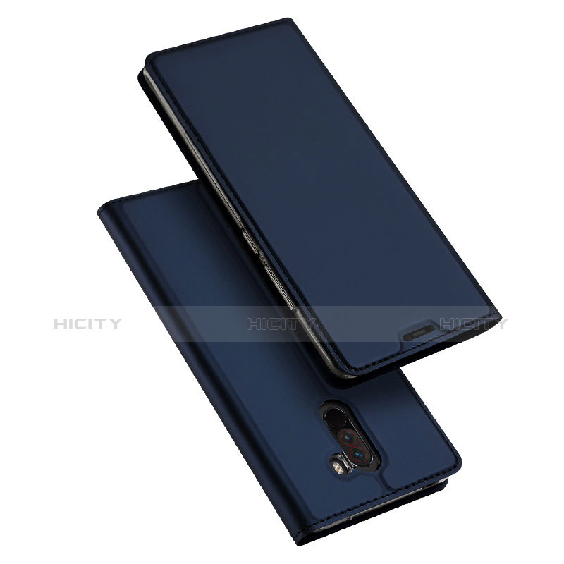 Custodia Portafoglio In Pelle Cover con Supporto per Xiaomi Pocophone F1 Blu