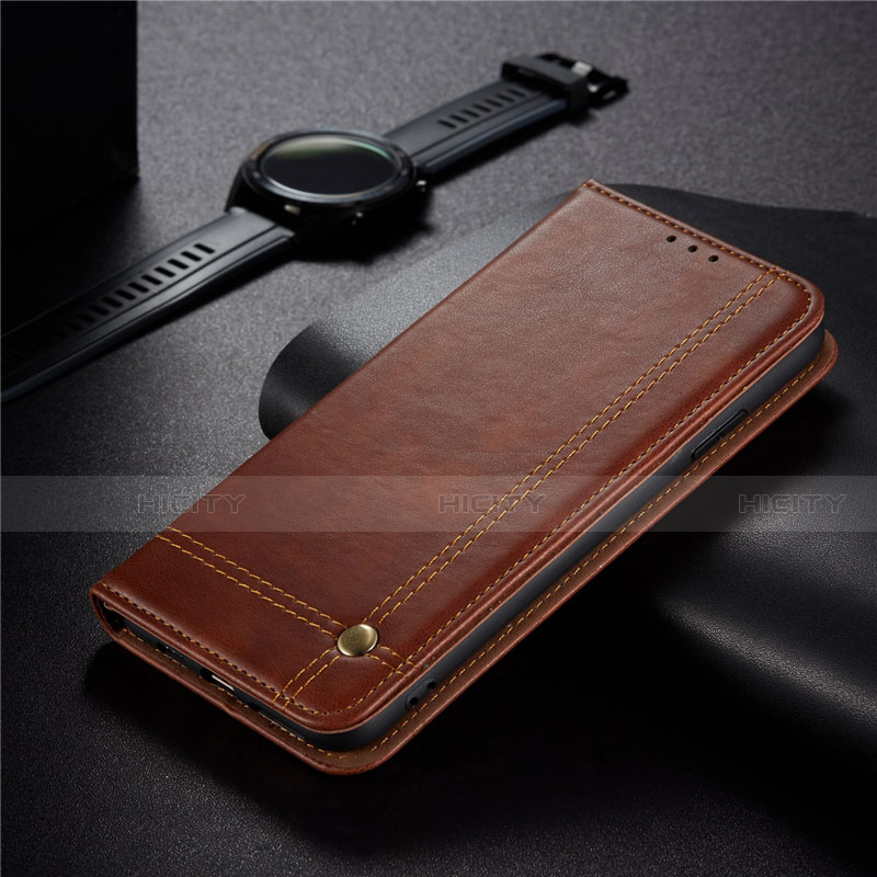 Custodia Portafoglio In Pelle Cover con Supporto per Xiaomi Redmi 9 India Marrone