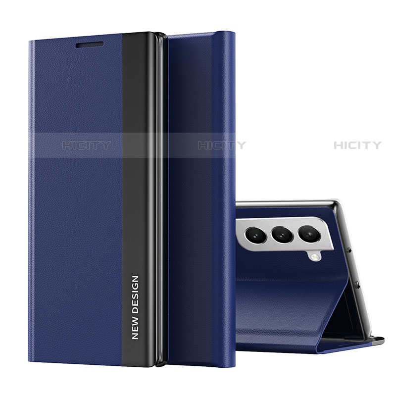 Custodia Portafoglio In Pelle Cover con Supporto Q01H per Samsung Galaxy S21 Plus 5G Blu