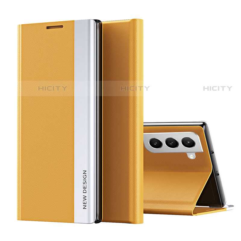 Custodia Portafoglio In Pelle Cover con Supporto Q01H per Samsung Galaxy S21 Plus 5G Giallo