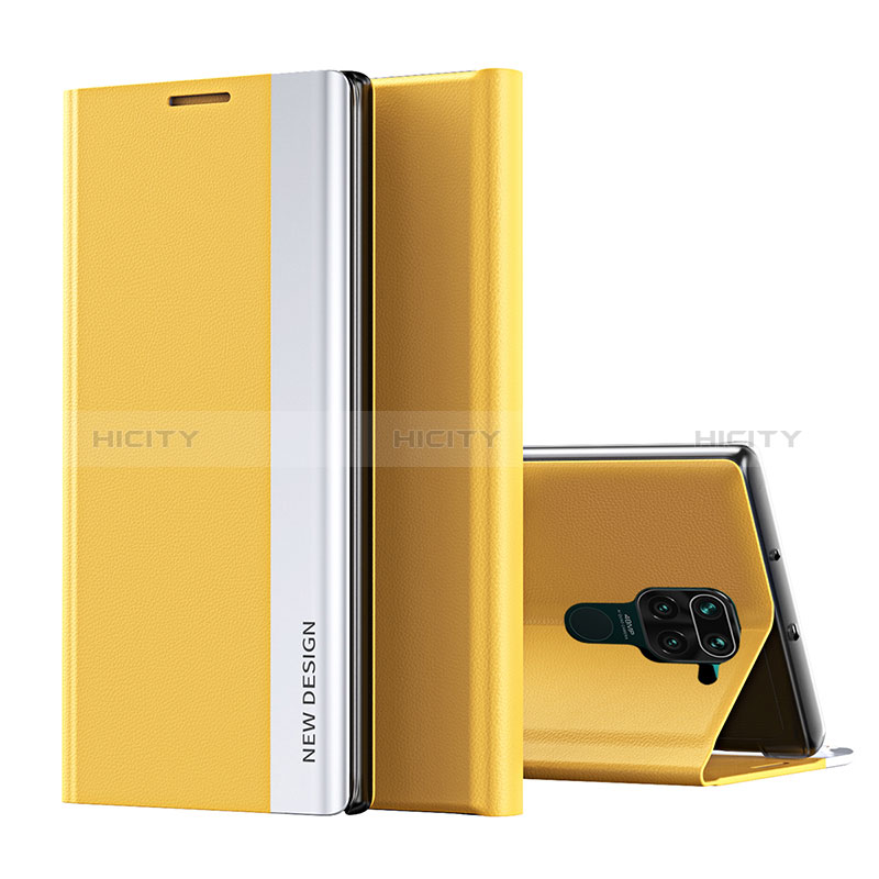 Custodia Portafoglio In Pelle Cover con Supporto Q01H per Xiaomi Redmi 10X 4G Giallo