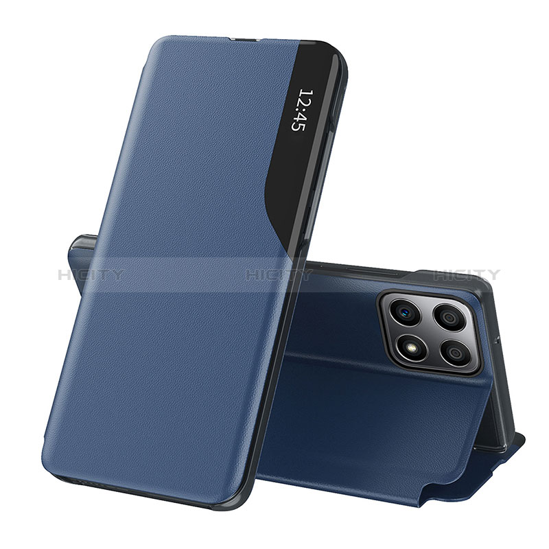 Custodia Portafoglio In Pelle Cover con Supporto QH1 per Huawei Honor X6a Blu