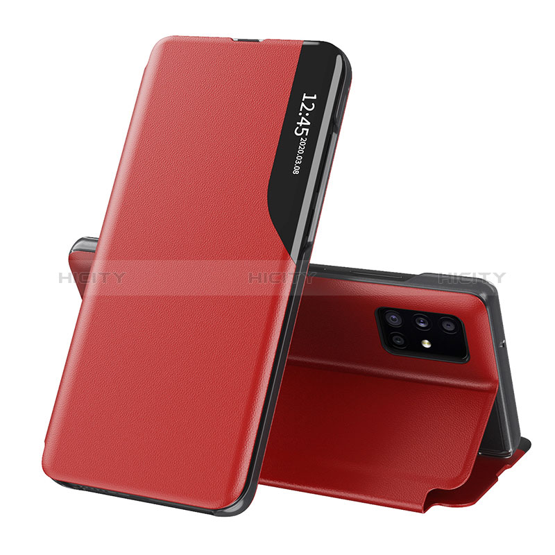 Custodia Portafoglio In Pelle Cover con Supporto QH1 per Samsung Galaxy A51 5G Rosso