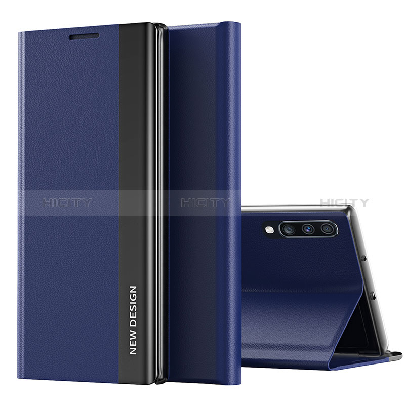 Custodia Portafoglio In Pelle Cover con Supporto QH1 per Samsung Galaxy A70 Blu