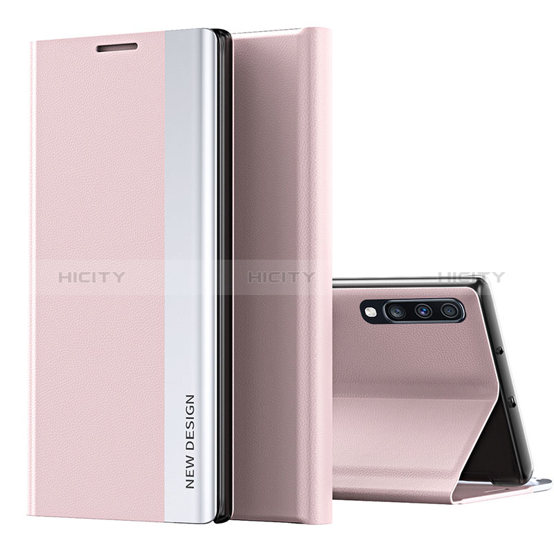 Custodia Portafoglio In Pelle Cover con Supporto QH1 per Samsung Galaxy A70 Oro Rosa