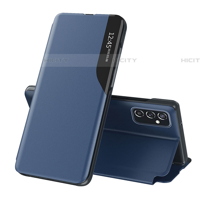 Custodia Portafoglio In Pelle Cover con Supporto QH1 per Samsung Galaxy F23 5G Blu