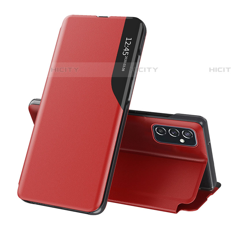 Custodia Portafoglio In Pelle Cover con Supporto QH1 per Samsung Galaxy F23 5G Rosso
