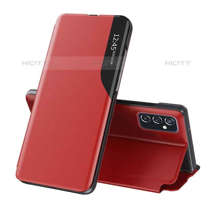Custodia Portafoglio In Pelle Cover con Supporto QH1 per Samsung Galaxy M52 5G Rosso