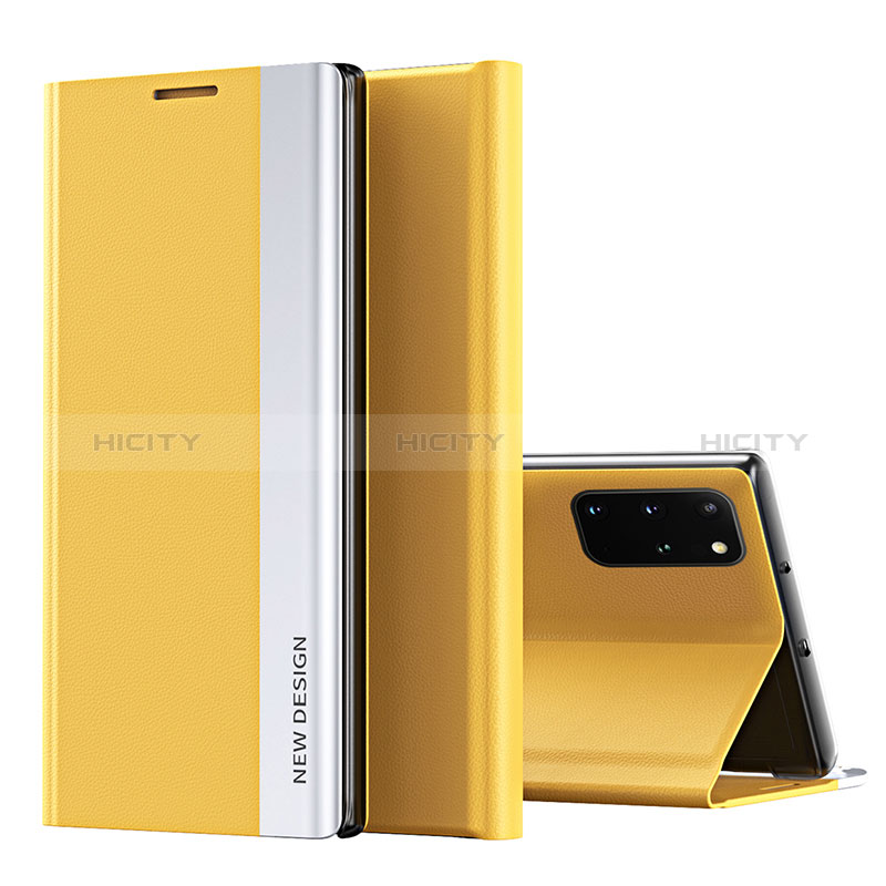 Custodia Portafoglio In Pelle Cover con Supporto QH1 per Samsung Galaxy S20 Plus Giallo