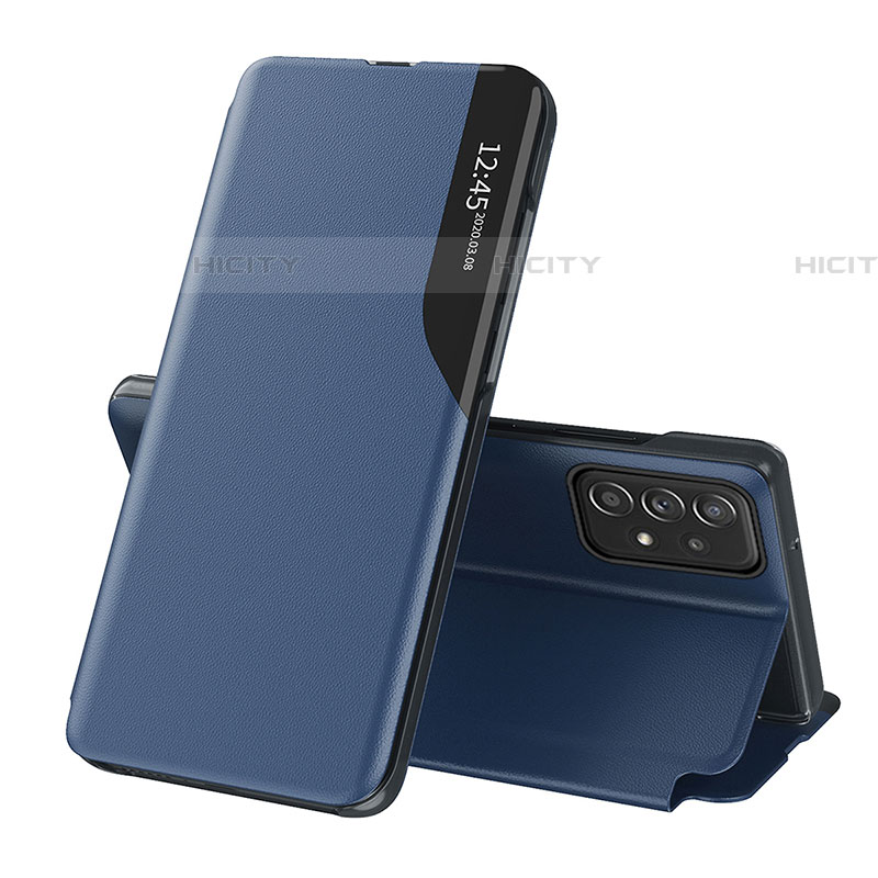 Custodia Portafoglio In Pelle Cover con Supporto QH3 per Samsung Galaxy A53 5G Blu