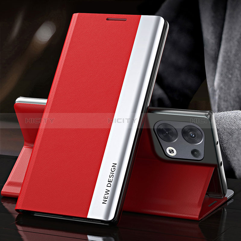 Custodia Portafoglio In Pelle Cover con Supporto QH4 per Xiaomi Redmi Note 13 5G Rosso