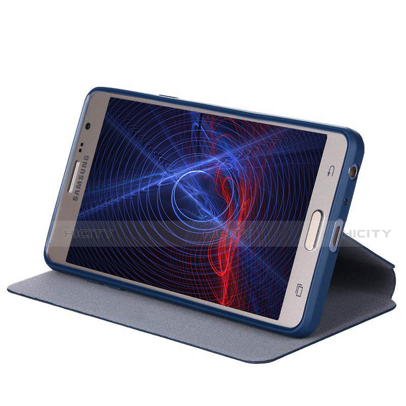 Custodia Portafoglio In Pelle Cover con Supporto S01 per Samsung Galaxy On7 G600FY Blu