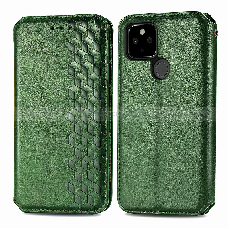 Custodia Portafoglio In Pelle Cover con Supporto S01D per Google Pixel 5 XL 5G