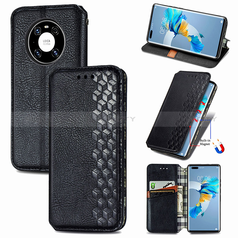 Custodia Portafoglio In Pelle Cover con Supporto S01D per Huawei Mate 40 Pro