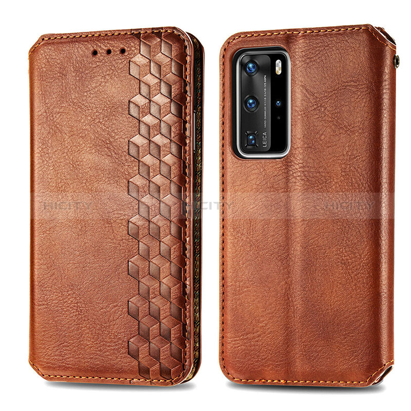 Custodia Portafoglio In Pelle Cover con Supporto S01D per Huawei P40 Pro