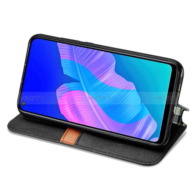 Custodia Portafoglio In Pelle Cover con Supporto S01D per Huawei Y7p