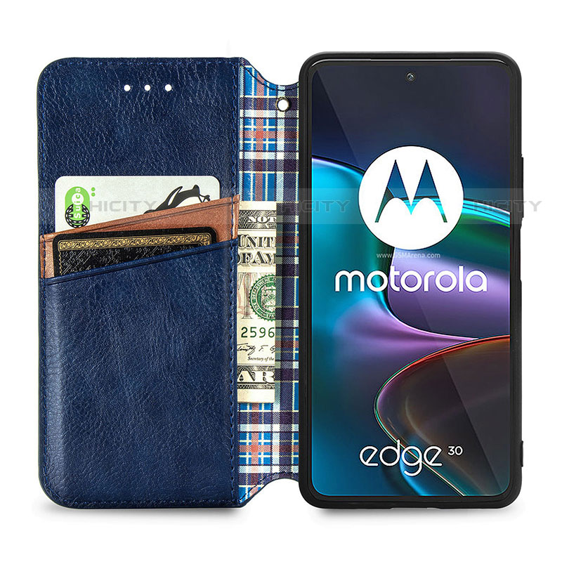Custodia Portafoglio In Pelle Cover con Supporto S01D per Motorola Moto Edge 30 5G