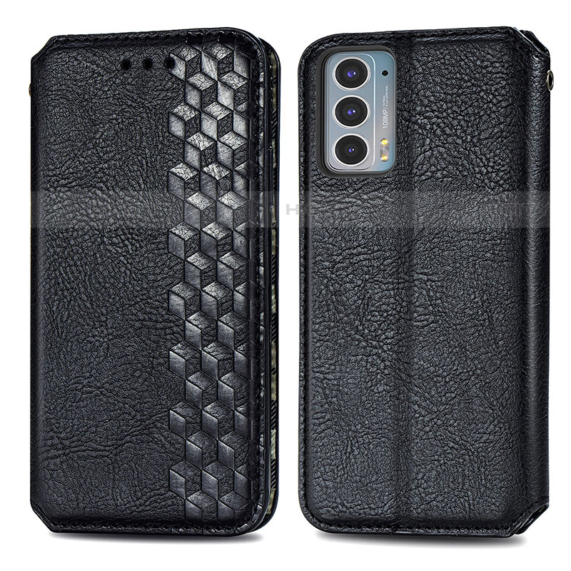 Custodia Portafoglio In Pelle Cover con Supporto S01D per Motorola Moto Edge Lite 5G Nero