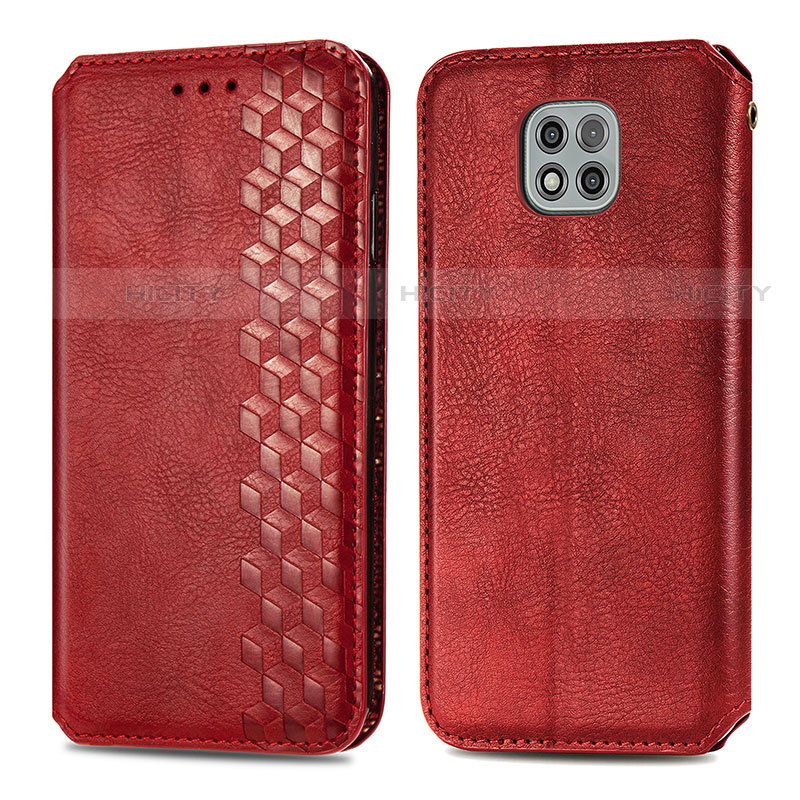 Custodia Portafoglio In Pelle Cover con Supporto S01D per Motorola Moto G Power (2021) Rosso