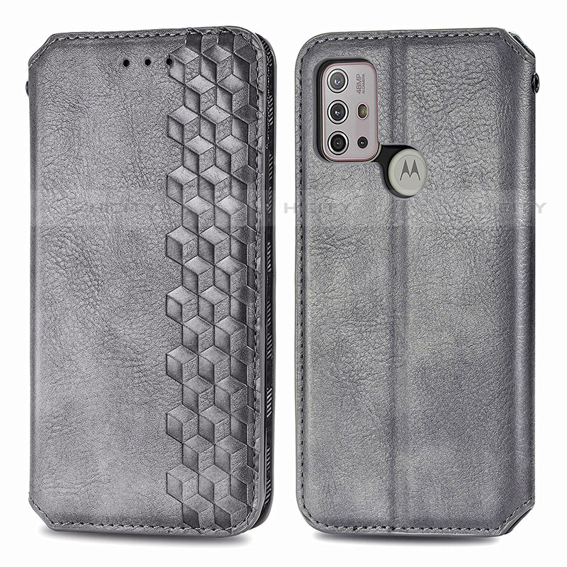 Custodia Portafoglio In Pelle Cover con Supporto S01D per Motorola Moto G10 Grigio