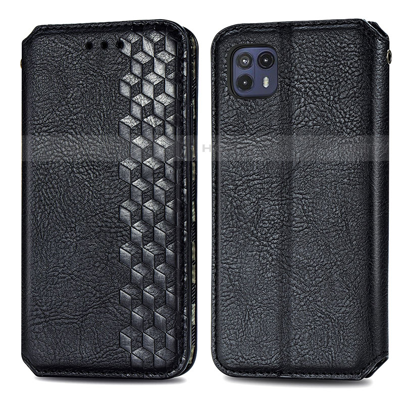 Custodia Portafoglio In Pelle Cover con Supporto S01D per Motorola Moto G50 5G Nero