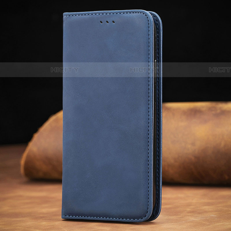 Custodia Portafoglio In Pelle Cover con Supporto S01D per Samsung Galaxy A01 SM-A015 Blu