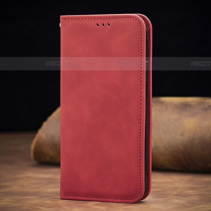 Custodia Portafoglio In Pelle Cover con Supporto S01D per Samsung Galaxy A01 SM-A015 Rosso